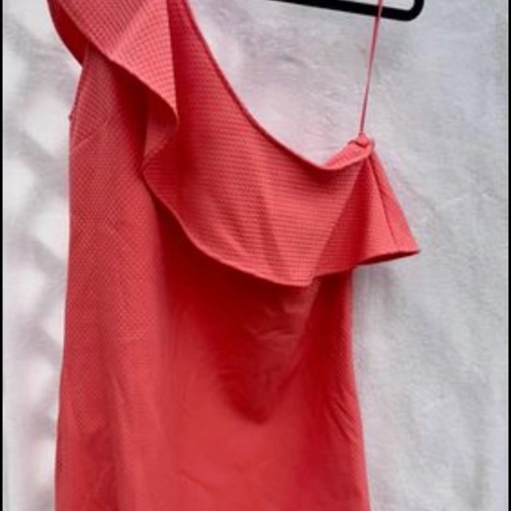 Cupcakes & Cashmere Orange Asymmetrical Ruffled Sundress